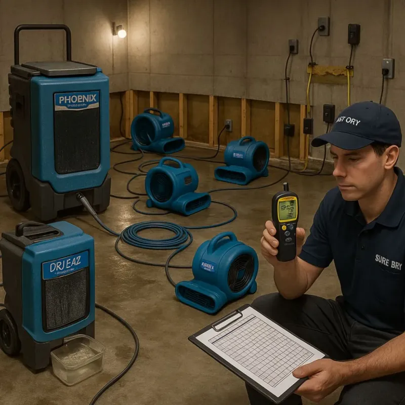 Structural Drying and Dehumidification process in Kittanning, PA